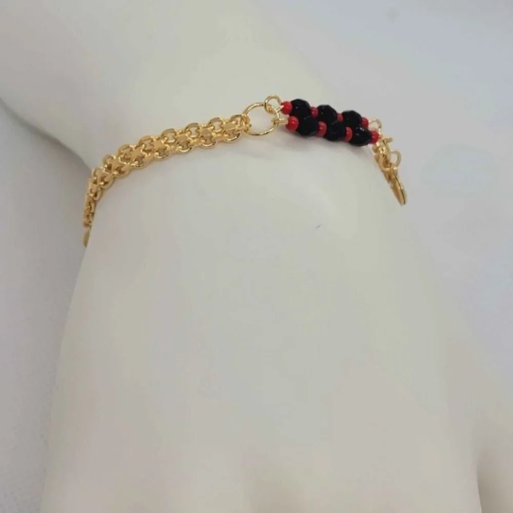 Brazilian 18k Gold Filled Red Evil Eye & Elephant Azabache Bracelet